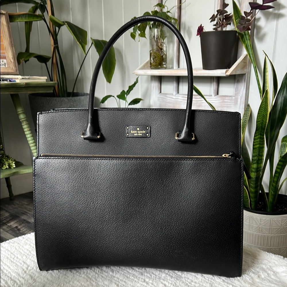 Kate Spade Black Leather Tote Bag